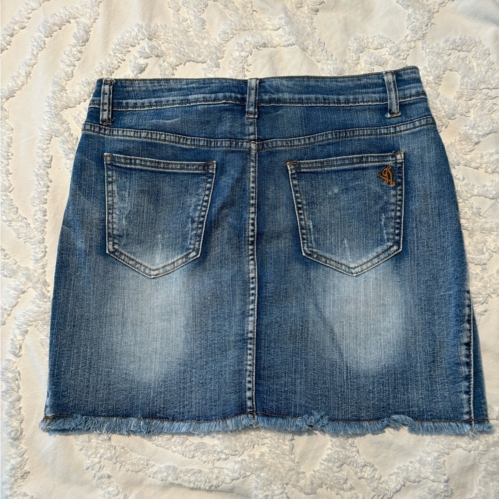 VIP Embroidered Jean Skirt L - Picture 3 of 5